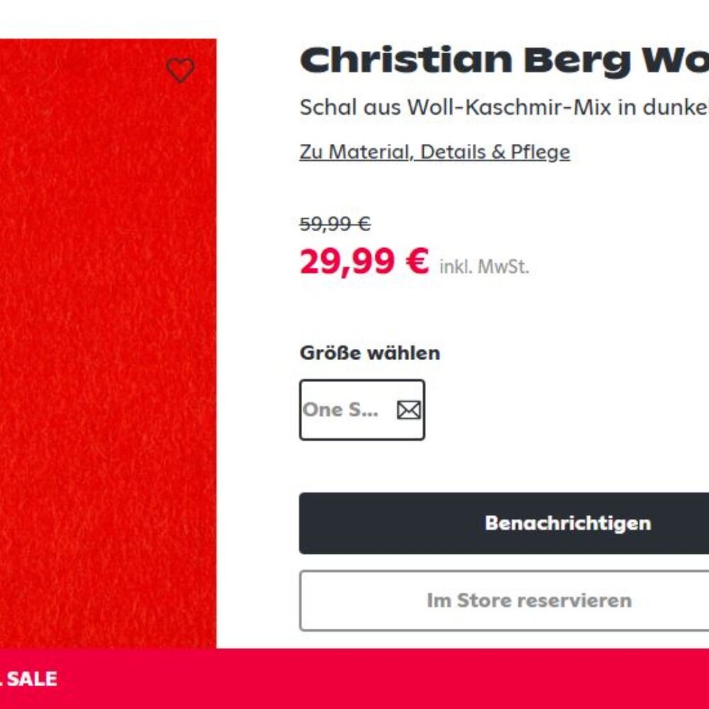 NWOT Christian Berg Wool Cashmere Fringe Scarf Red Orange - Picture 11 of 12